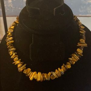 Fine jewelry chip tiger eye gemstone necklace